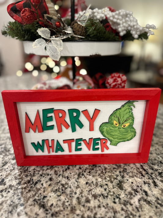 Table Top Display - Merry Whatever (Grumpy Green Guy)