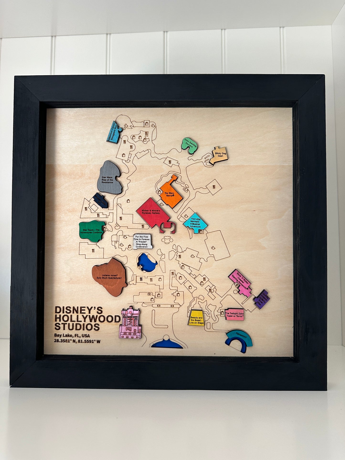 3-D Wall Map w/ Color ~ Inspired by Disney's Hollywood Studios*