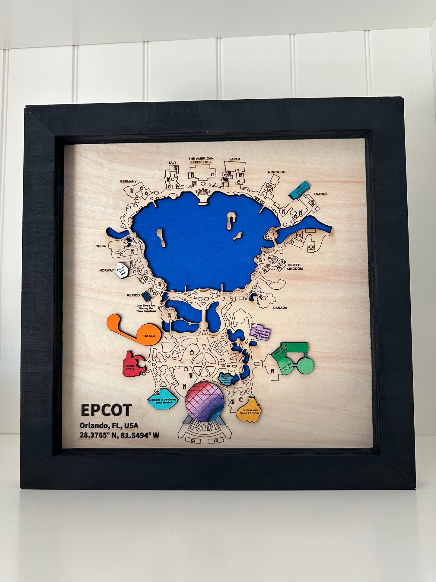 3-D Wall Map w/ Color ~ Inspired by EPCOT*