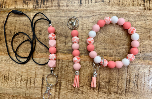 Valentine's Baby Pink & Coral Heart Accessories