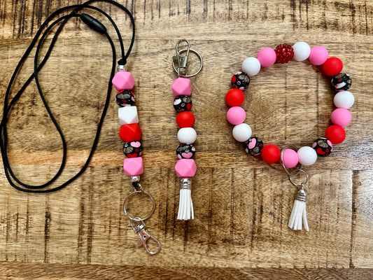 Valentine's Pink, Red, White Heart Accessories