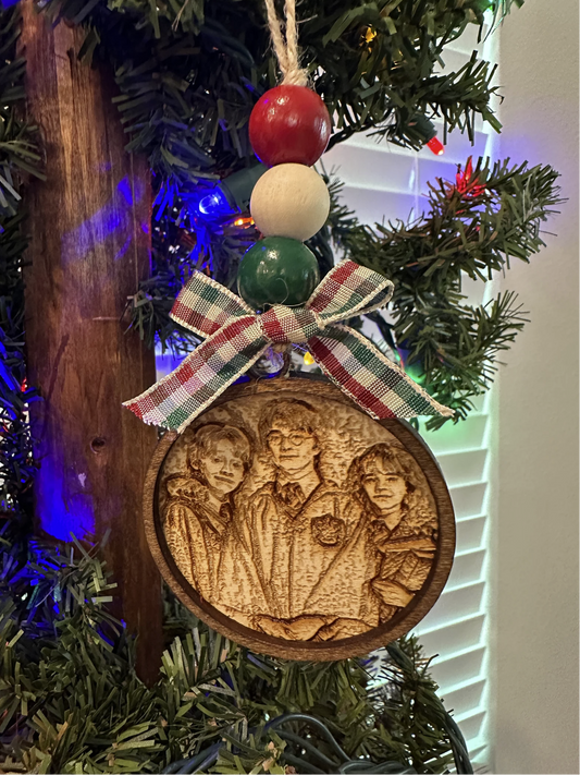 Ornament: The Three (HP Inspired) Etch