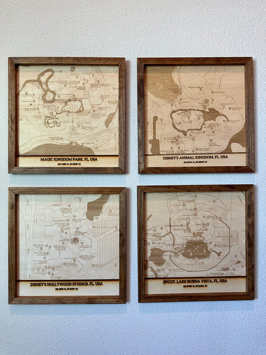 Wall Map Disney Set of 4
