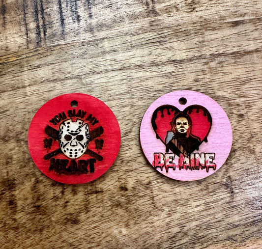 Valentine's Horror Discs (add to your keychain for a unique look)