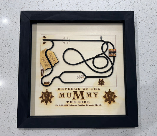 3-D Ride Layout w/ Color ~ Revenge of the Mummy Rollercoaster*