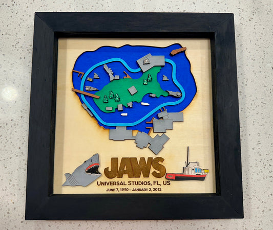 3-D Ride Layout w/ Color ~ Jaws Ride