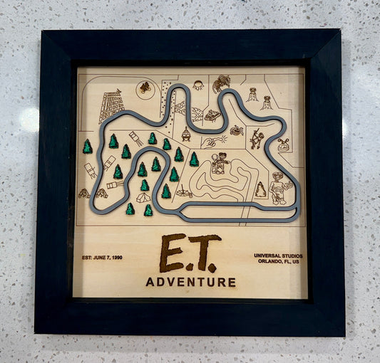 3-D Ride Layout w/ Color ~ E.T. Adventure
